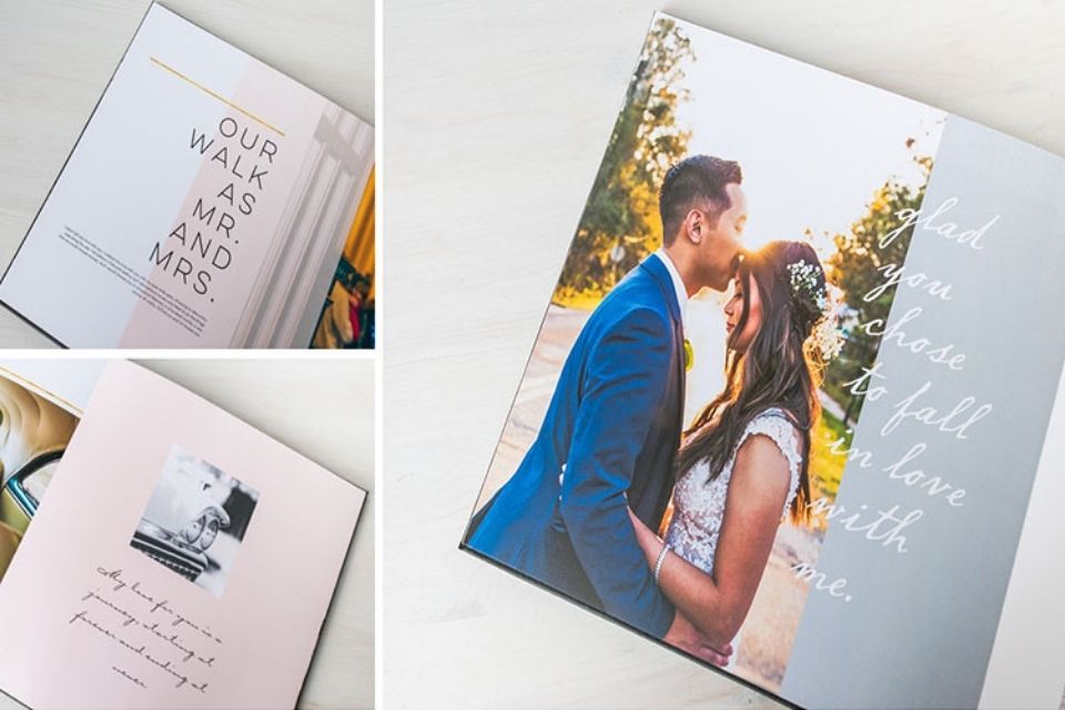 Album cưới photobook dạng mở phẳng - Ảnh minh hoạ: Internet