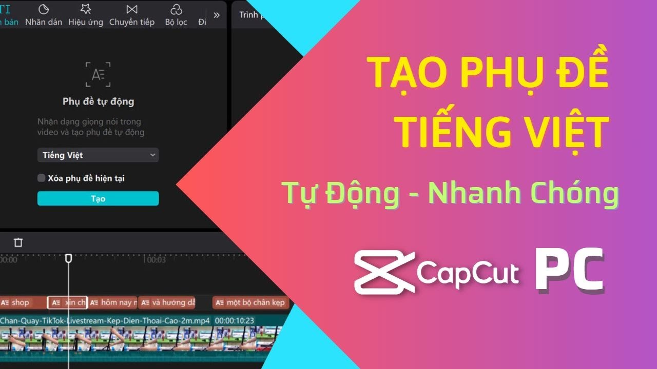 Tạo phụ đề tự động trong Capcut Pro